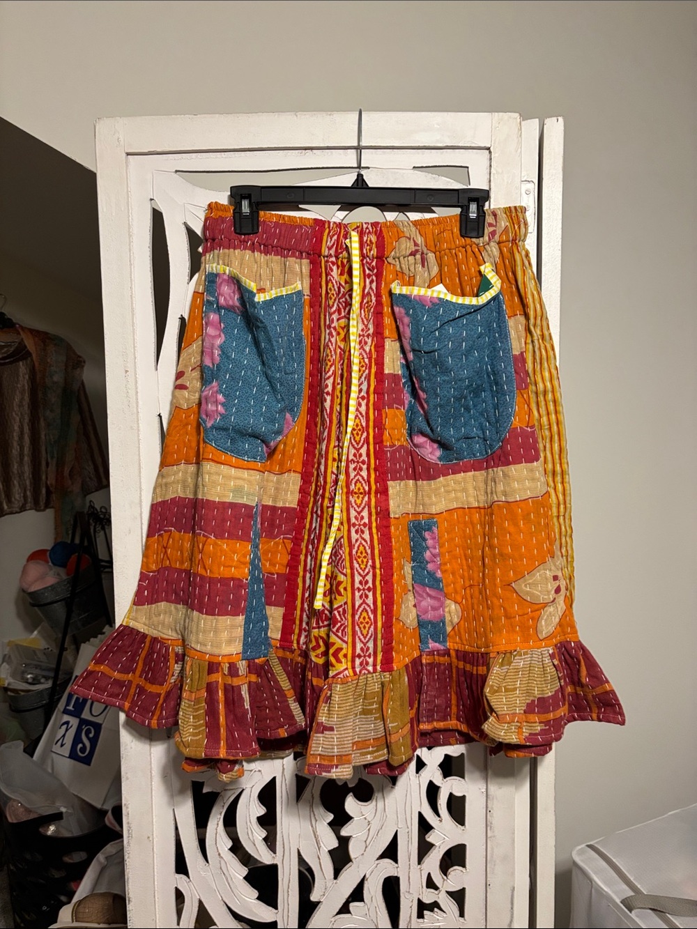 Kantha Long Ruffled Shorts